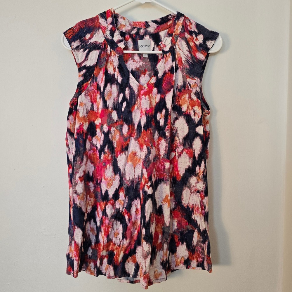 NIC+ZOE Blouse Sleeveless Top Womens Extra Small Purple Pink Orange